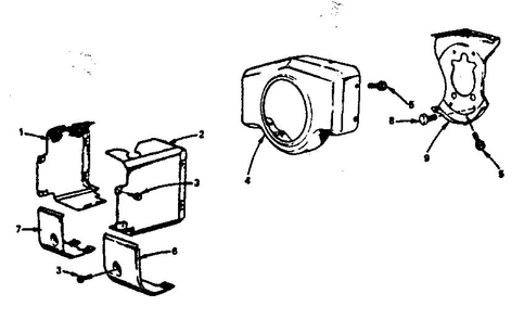 Muffler, Air Guide And Housing Group Diagram and Parts List for 422400-422499 0721-01 Briggs and Stratton Engine